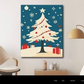 Malen nach Zahlen für Erwachsene Weihnachtsdorf mit Pferdekutsche